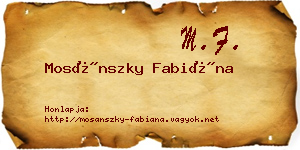Mosánszky Fabiána névjegykártya